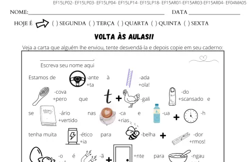retorno de julho atividades 4º ano/5º ano